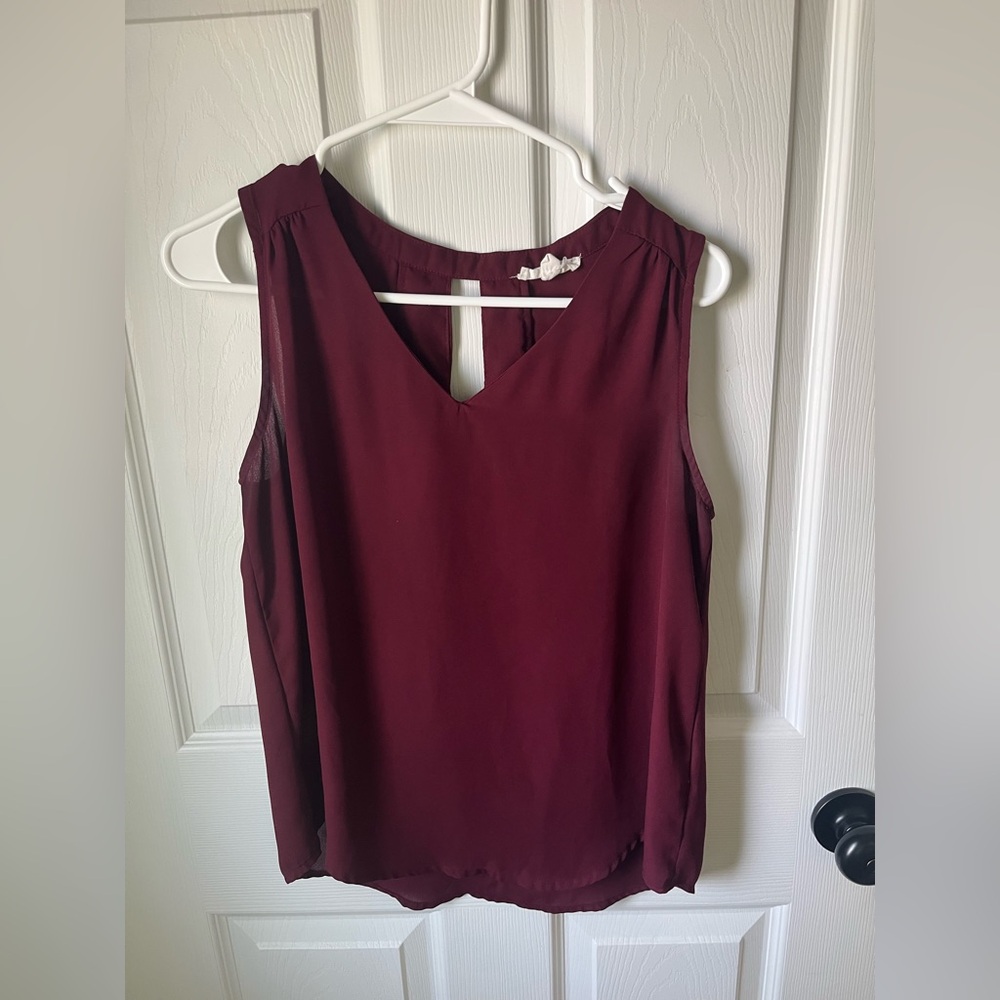Burgundy Sleeveless Tank Top